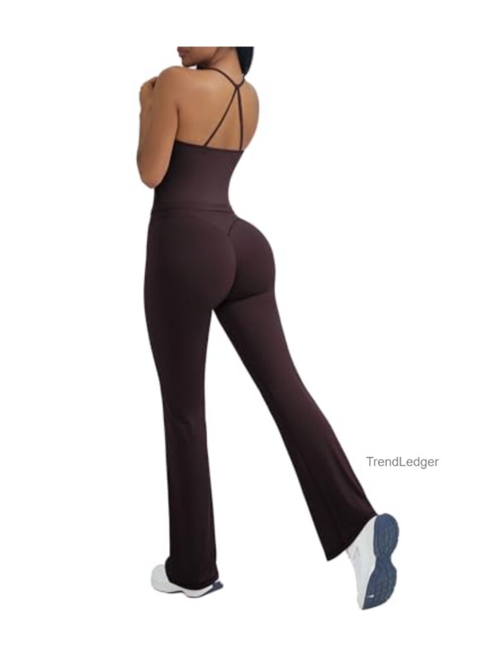 Women's 2 Piece Workout Set Padded Tank Flare Leggings